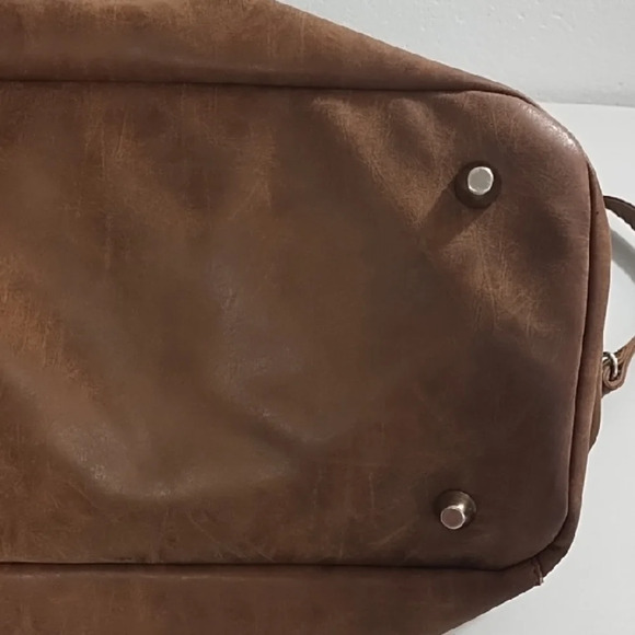 Travel Carry On Bag Brown with Black & Ivory Woven Texured Pattern Bag Large - Picture 5 of 16